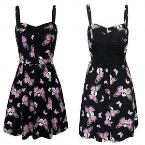 Jawbreaker Grunge punk butterfly skull print fit & flare mini fress
